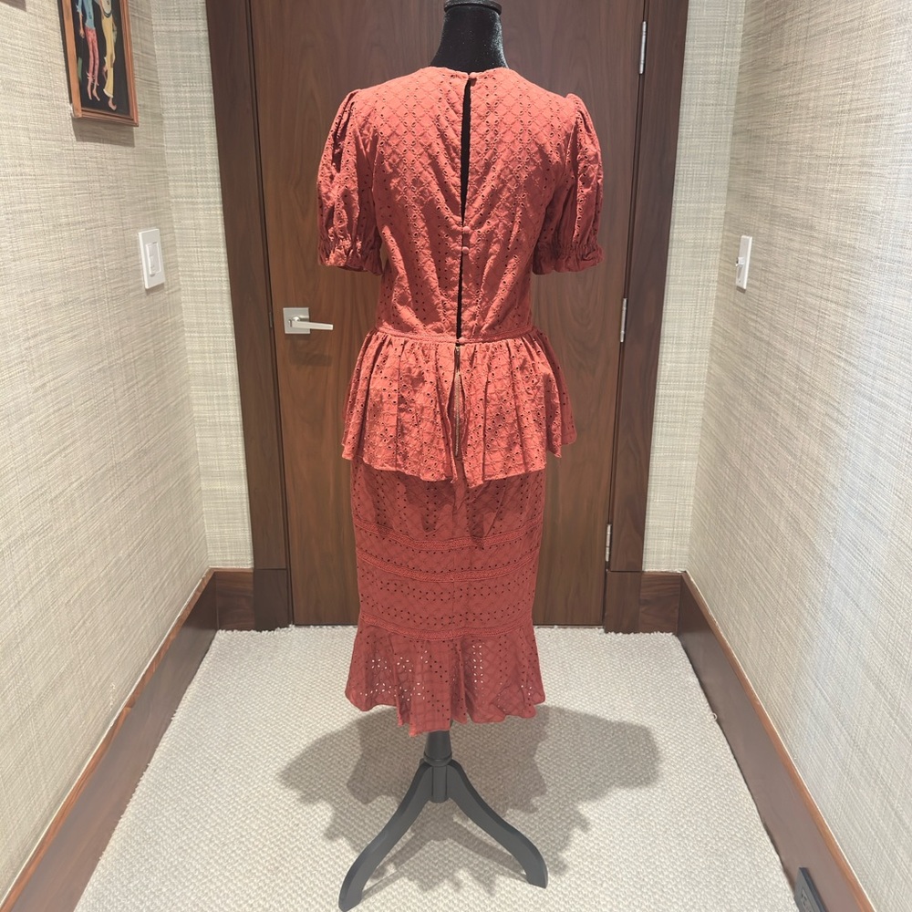 Johanna Ortiz Pink Puff Sleeve Midi Dress - Picture 5 of 9